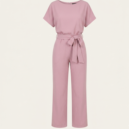 Tie Ribbon Jumpsuit Women Short Sleeved Summer