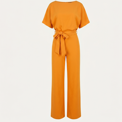 Tie Ribbon Jumpsuit Women Short Sleeved Summer
