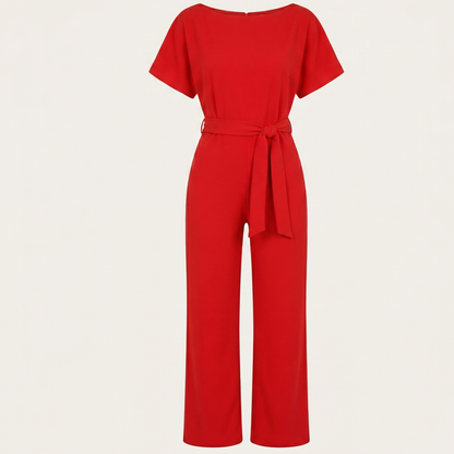 Tie Ribbon Jumpsuit Women Short Sleeved Summer