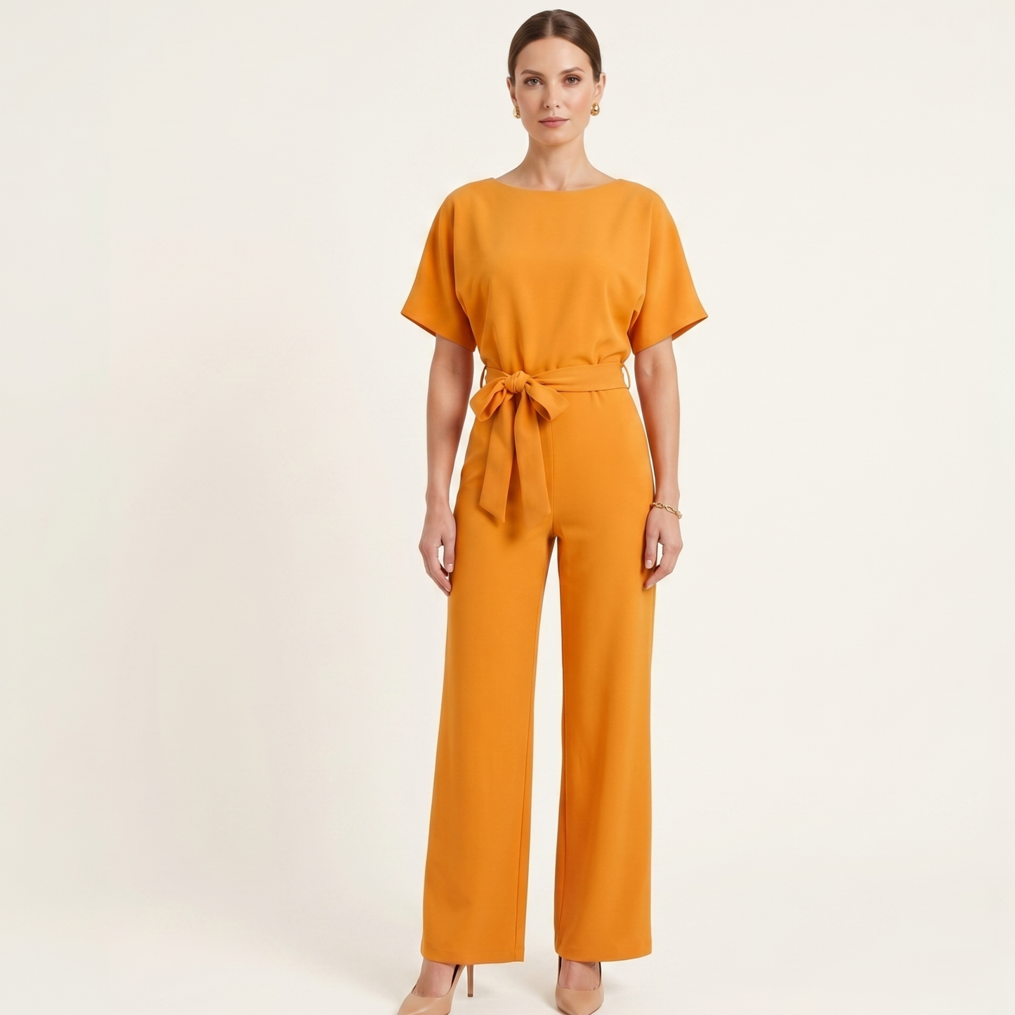 Tie Ribbon Jumpsuit Women Short Sleeved Summer