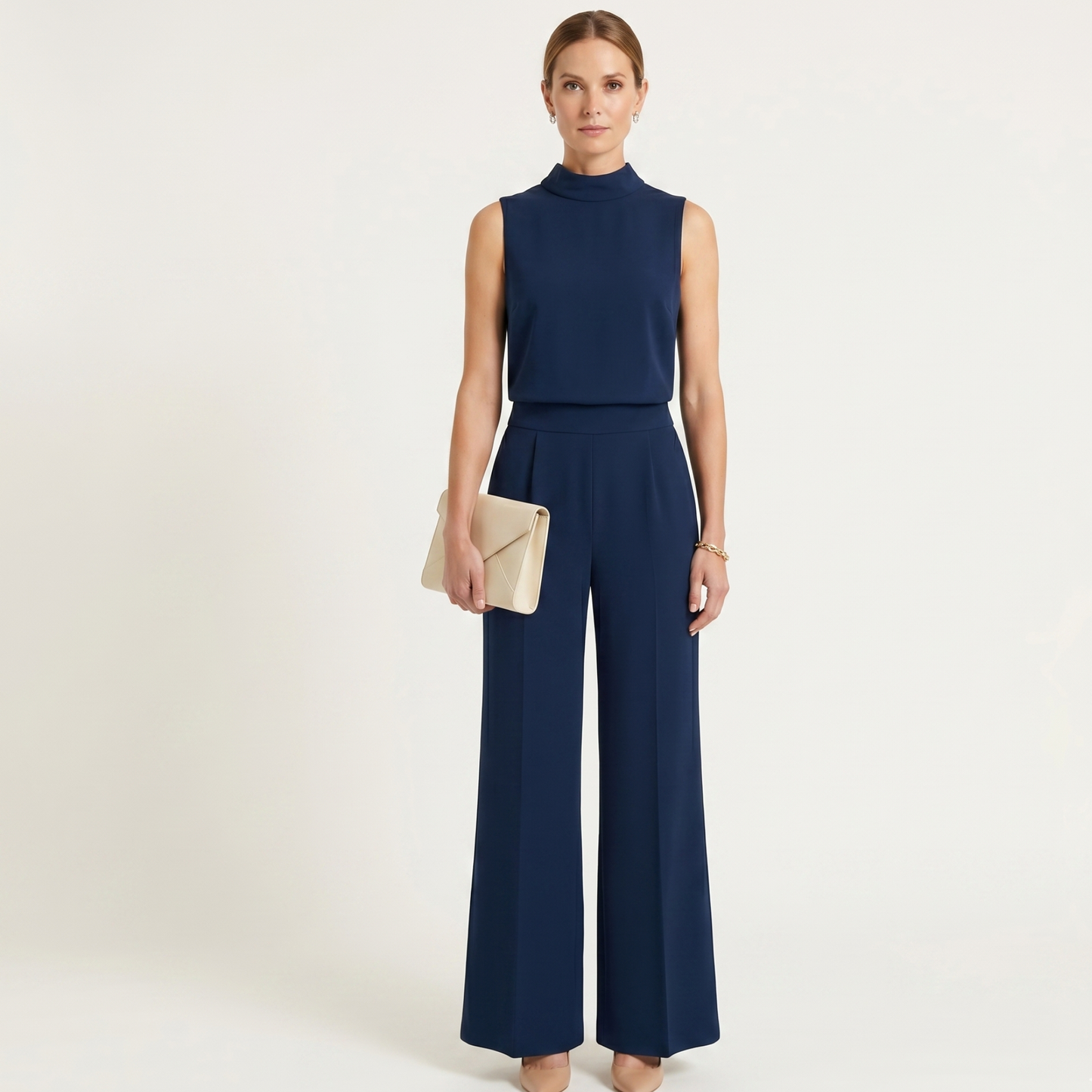 Wide Leg Jumpsuit Women Elegant All Seasons