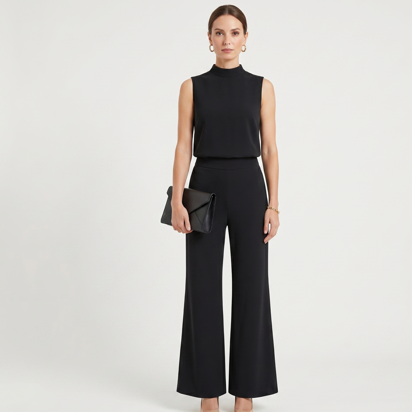 Wide Leg Jumpsuit Women Elegant All Seasons