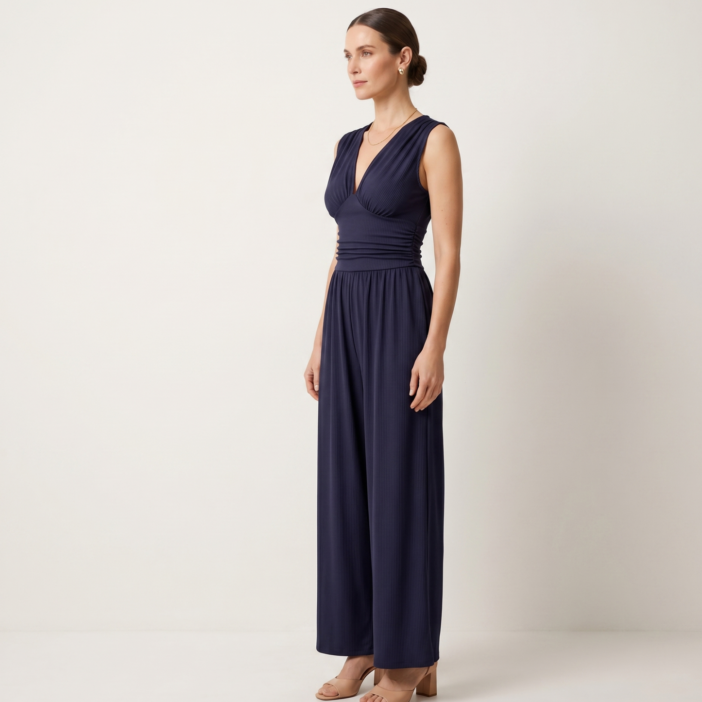 Sleeveless White Jumpsuit Women Summer Elegant