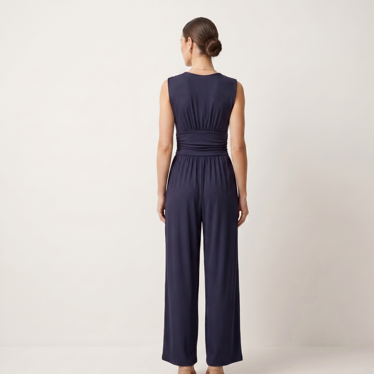 Sleeveless White Jumpsuit Women Summer Elegant