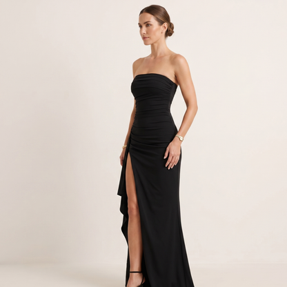 High Split Maxi Dress Women Strapless