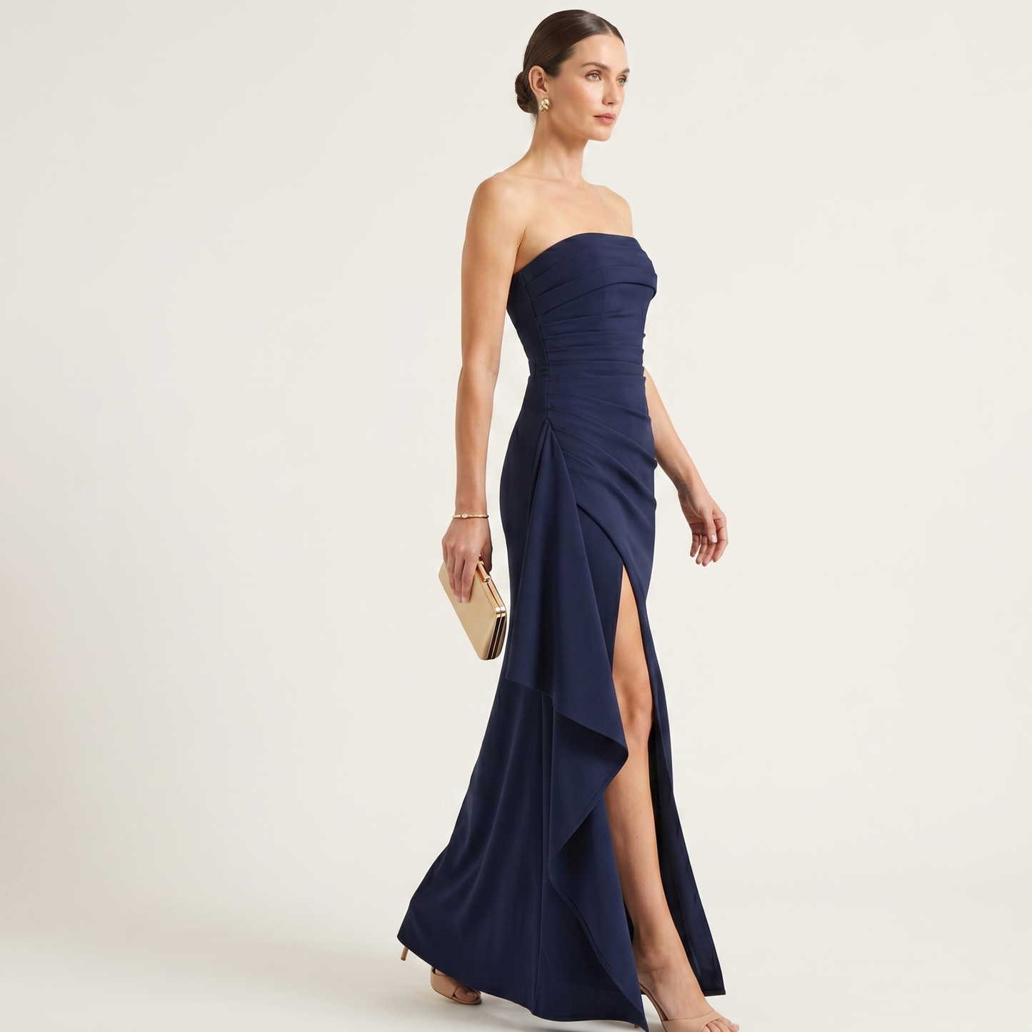 High Split Maxi Dress Women Strapless