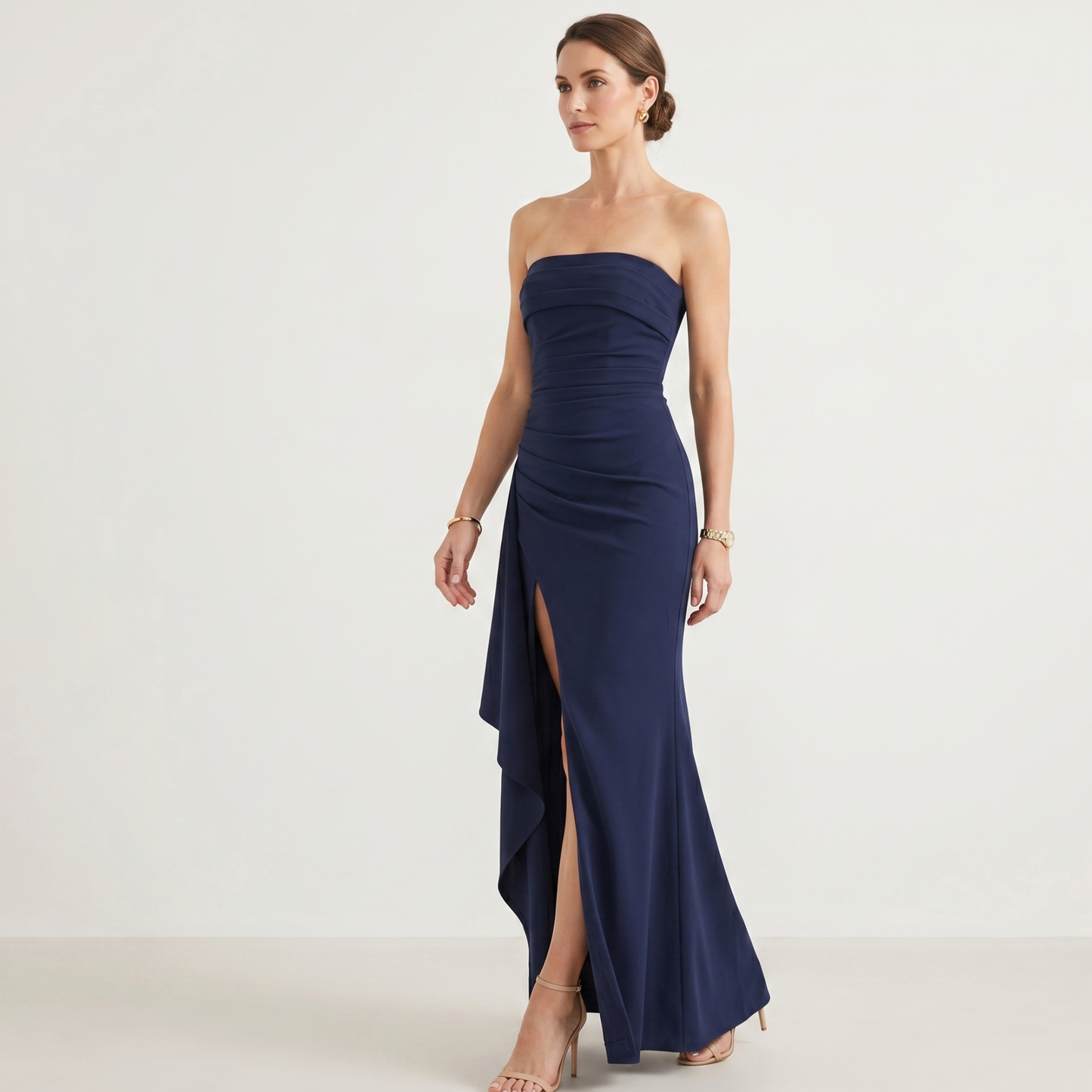 High Split Maxi Dress Women Strapless