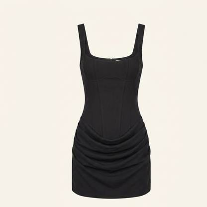 Square Neck Mini Dress Women Casual