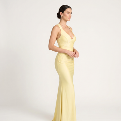 V-Neck Mermaid Maxi Dress Women Summer