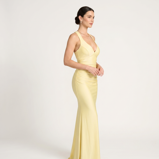 V-Neck Mermaid Maxi Dress Women Summer