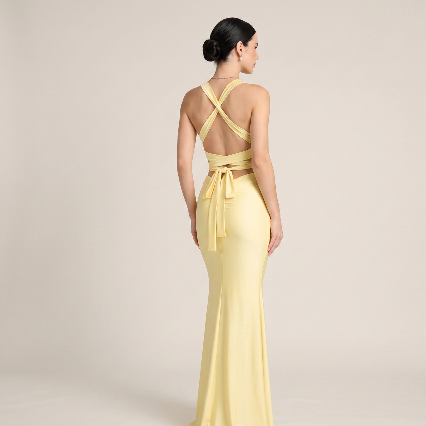 V-Neck Mermaid Maxi Dress Women Summer