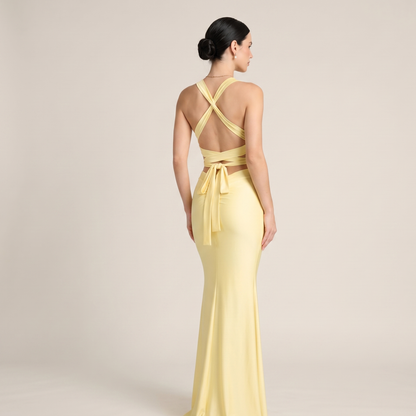 V-Neck Mermaid Maxi Dress Women Summer