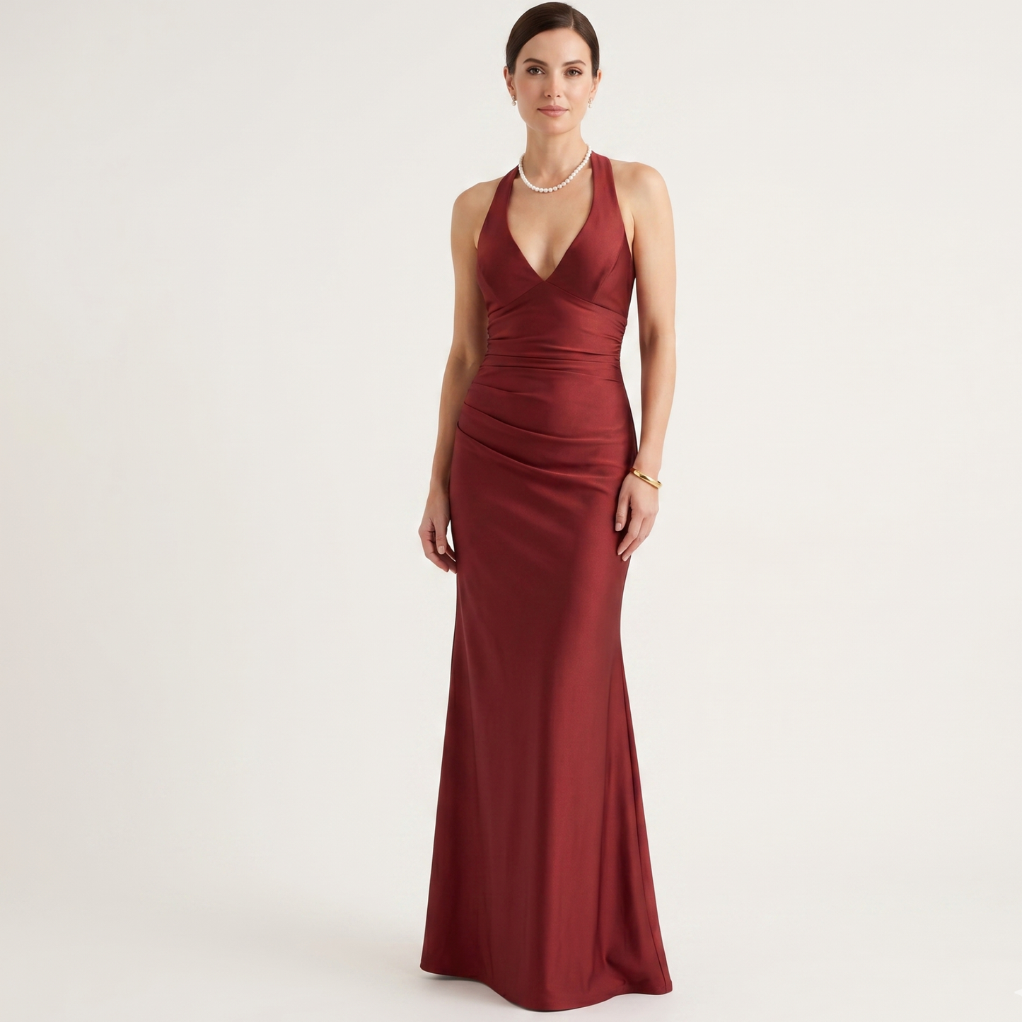 V-Neck Mermaid Maxi Dress Women Summer