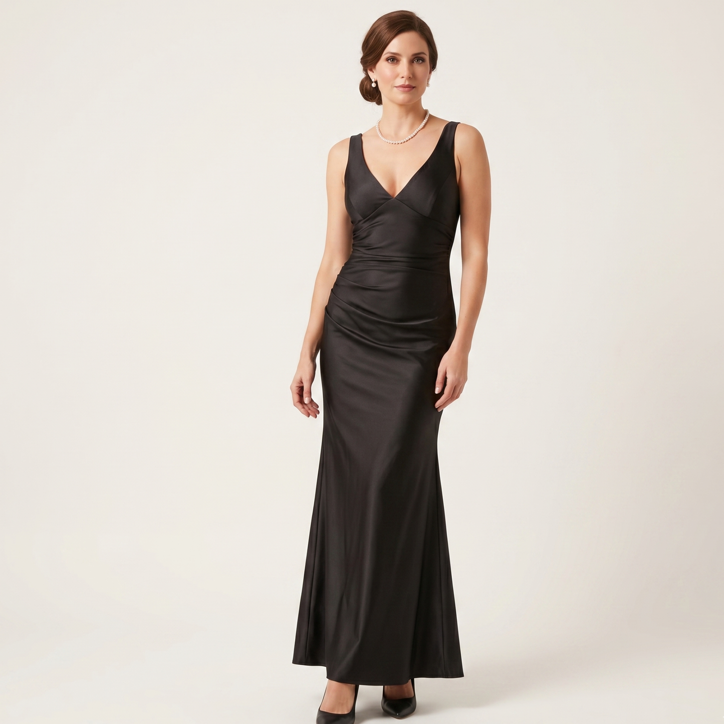 V-Neck Mermaid Maxi Dress Women Summer