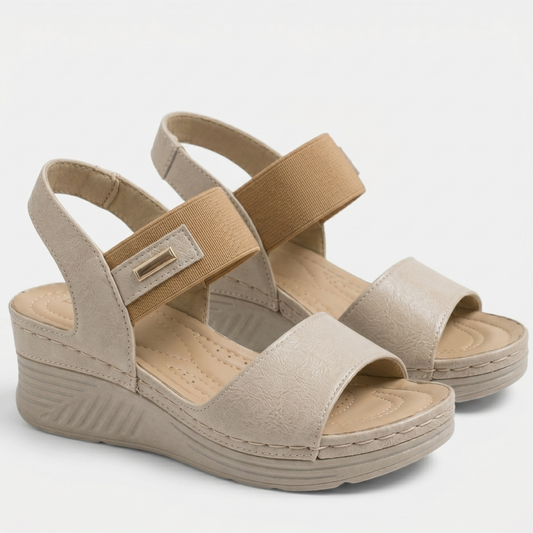 Double Strap Open Toe Wedge Sandals Women Summer