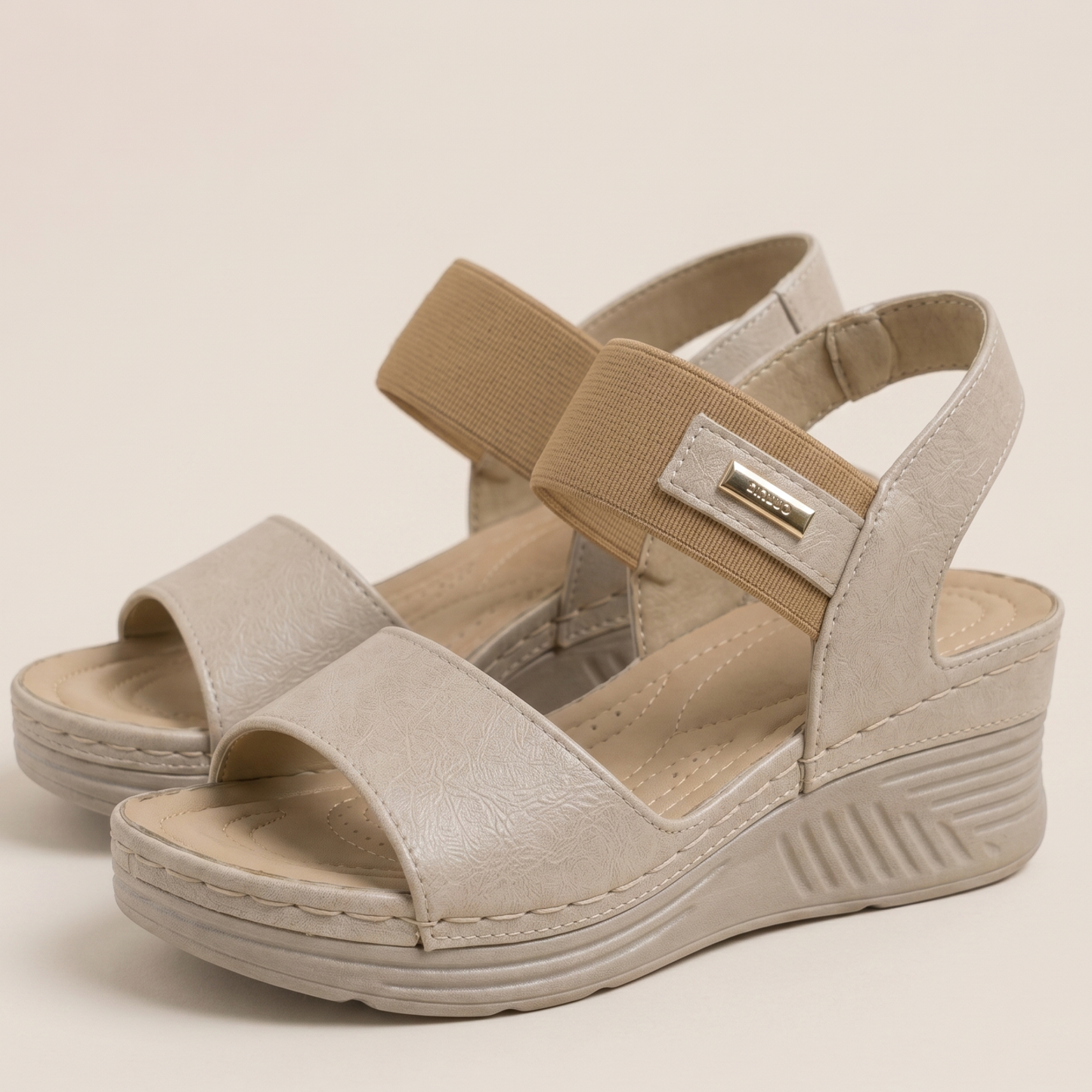 Double Strap Open Toe Wedge Sandals Women Summer