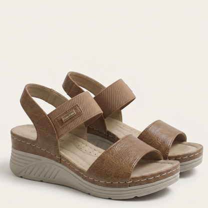 Double Strap Open Toe Wedge Sandals Women Summer
