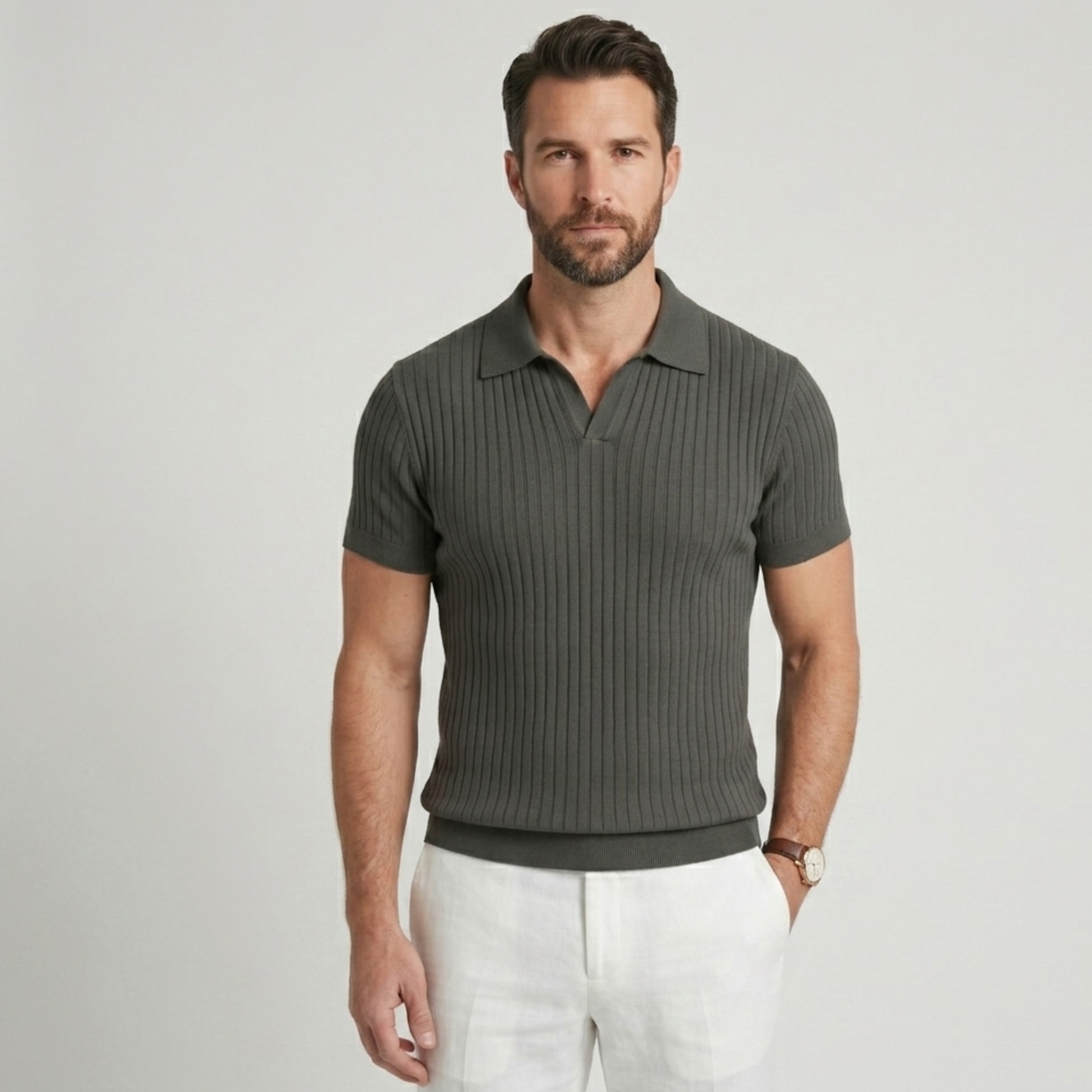 Muscle Fit Polo Shirt Men Casual All Seasons