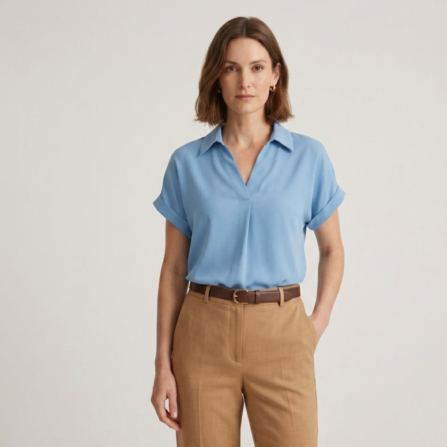 Lightweight V-Neck Blouse Women Summer