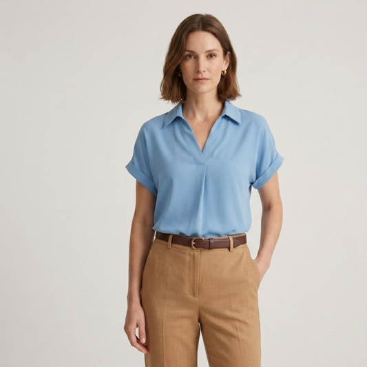 Lightweight V-Neck Blouse Women Summer