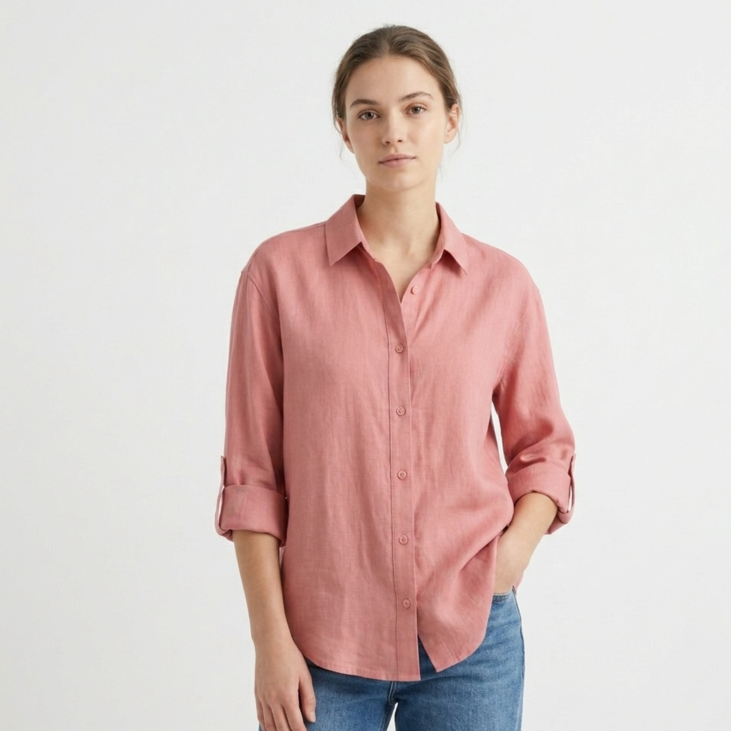 Breathable Linen Cotton Blend Blouse Women Summer