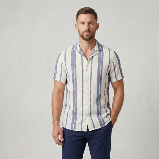 Stylish Short Sleeve Button-Down Shirt Men Summer