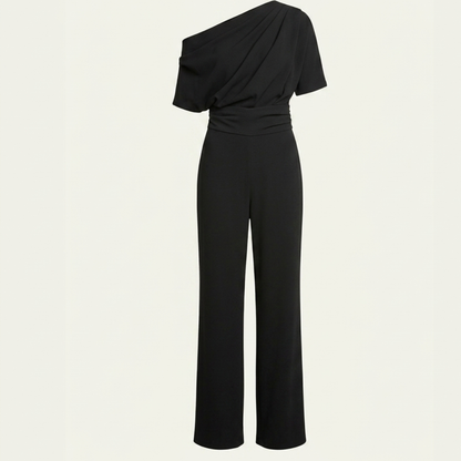 Asymmetric Neckline Jumpsuit Women Long Sleeve