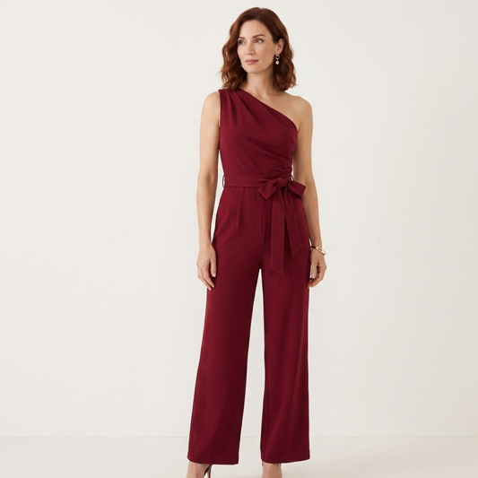 Asymmetric Neckline Jumpsuit Women Casual