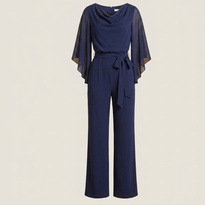 V Neckline Wide Leg Jumpsuit Women Casual