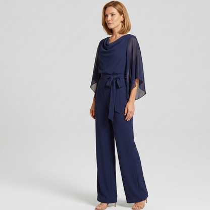 V Neckline Wide Leg Jumpsuit Women Casual