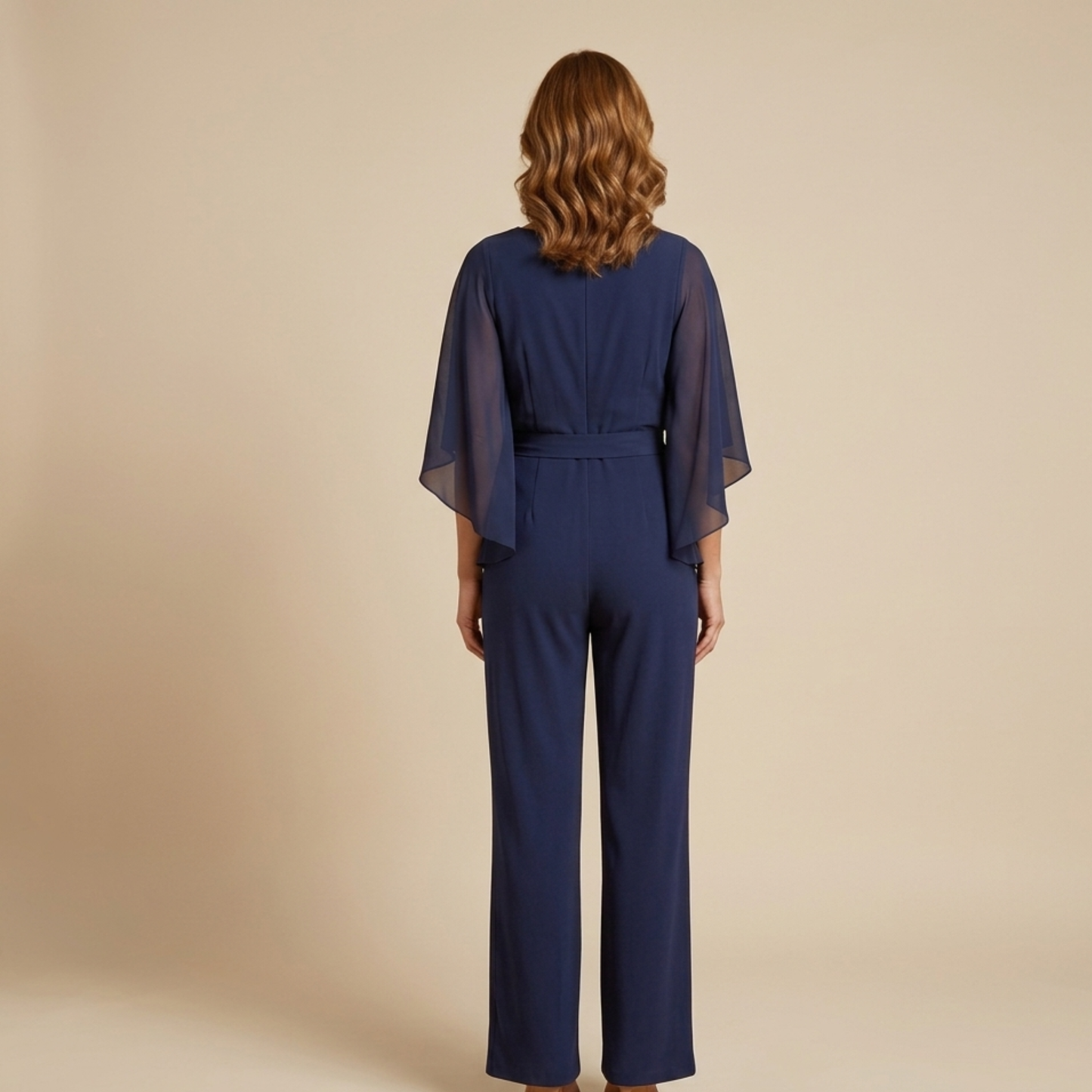 V Neckline Wide Leg Jumpsuit Women Casual