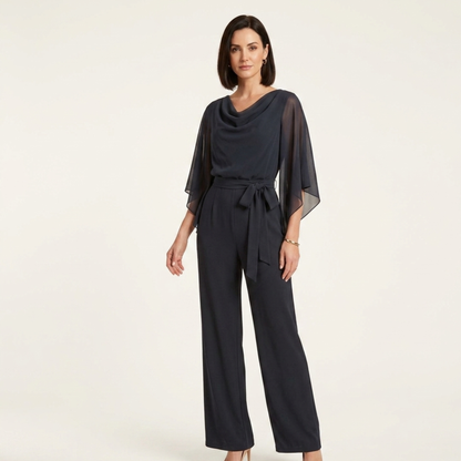 V Neckline Wide Leg Jumpsuit Women Casual