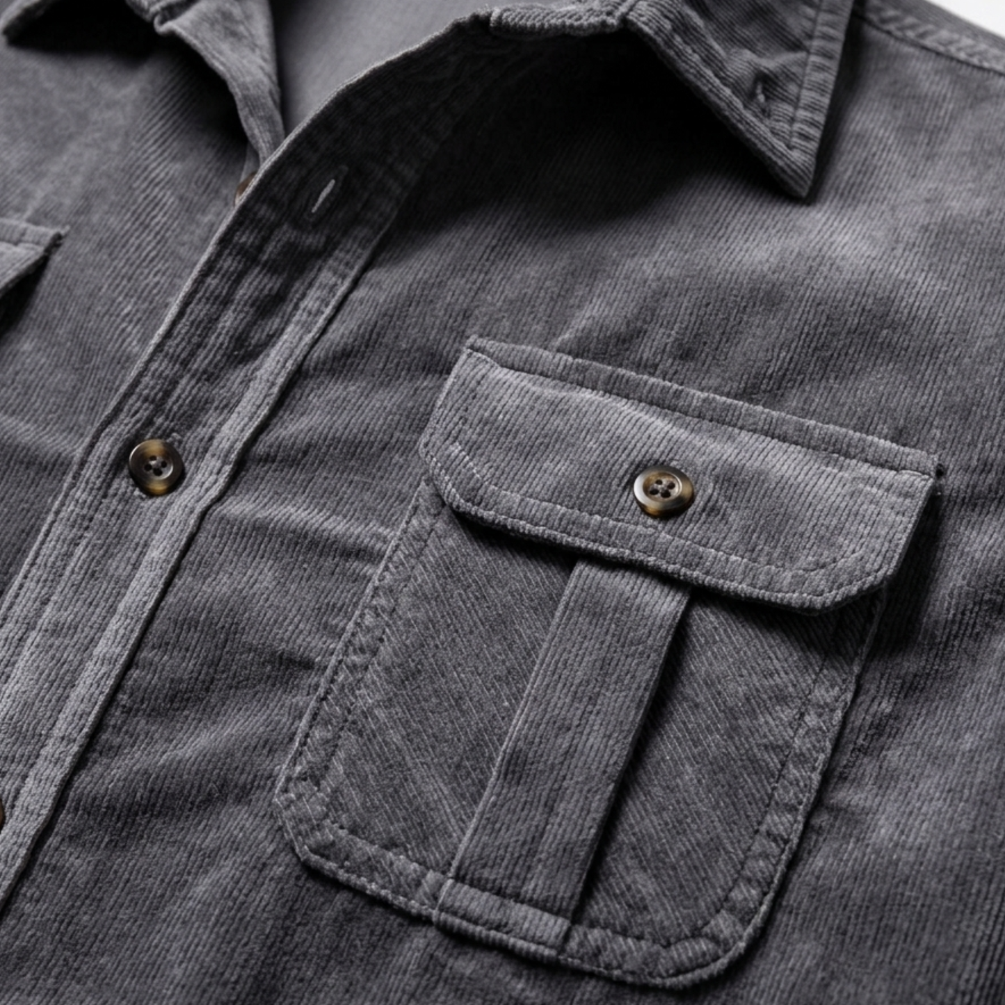 Slim Fit Corduroy Shirt Men Casual