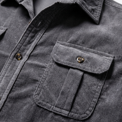 Slim Fit Corduroy Shirt Men Casual