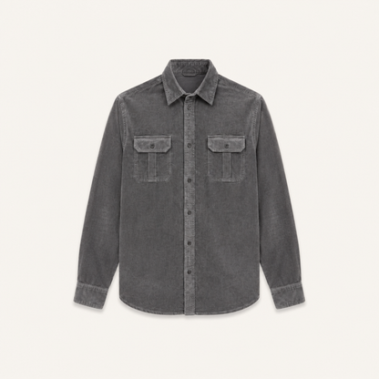 Slim Fit Corduroy Shirt Men Casual