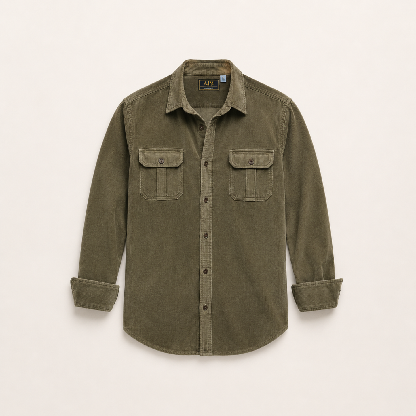 Slim Fit Corduroy Shirt Men Casual
