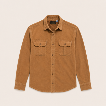Slim Fit Corduroy Shirt Men Casual