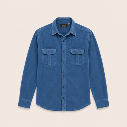 Slim Fit Corduroy Shirt Men Casual