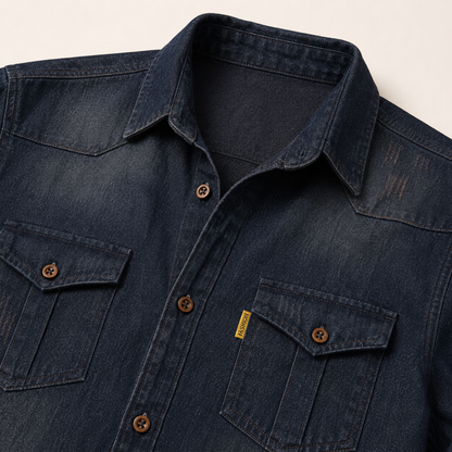 Western Style Denim Shirt Men Casual