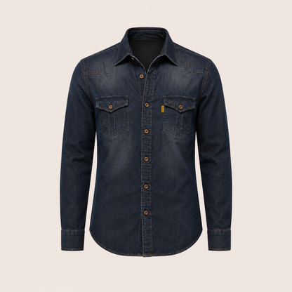 Western Style Denim Shirt Men Casual
