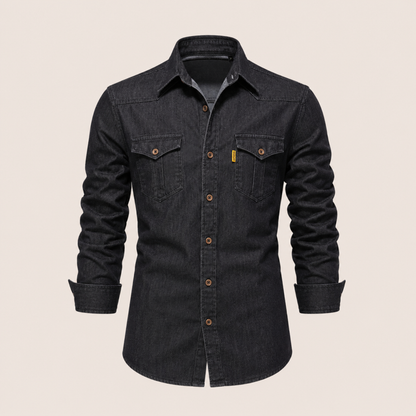 Western Style Denim Shirt Men Casual
