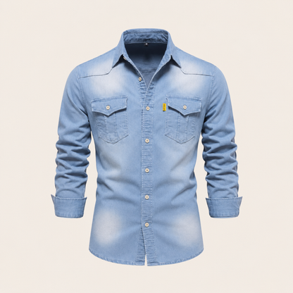 Western Style Denim Shirt Men Casual