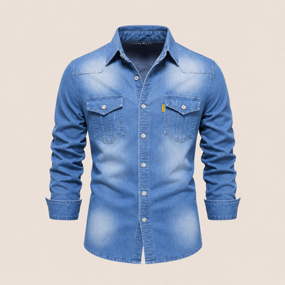 Western Style Denim Shirt Men Casual