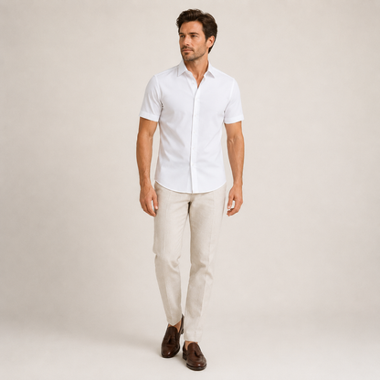Slim Fit Short-Sleeved Men's Shirt Casual