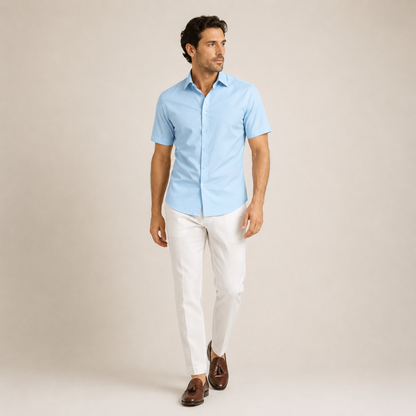 Slim Fit Short-Sleeved Men's Shirt Casual