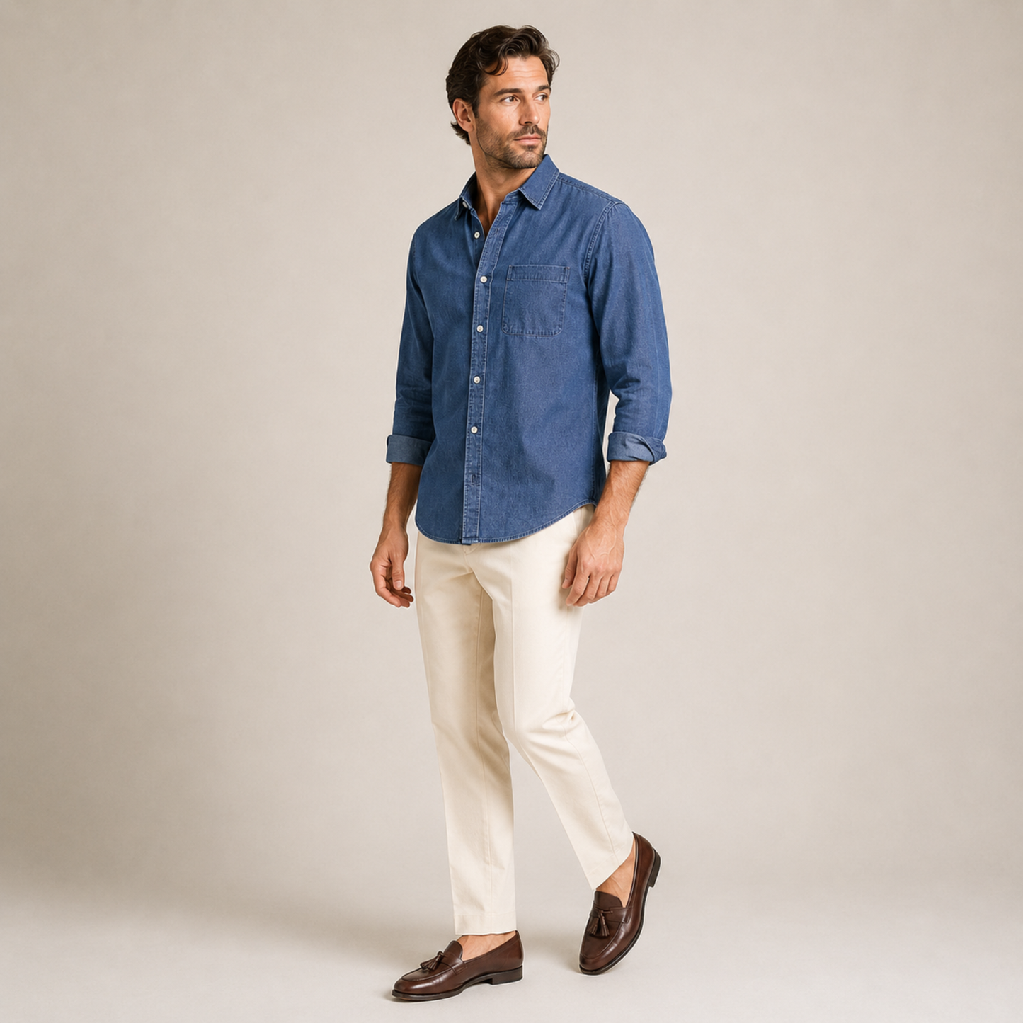 Casual Cotton Shirt Men Summer