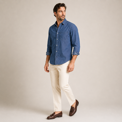 Casual Cotton Shirt Men Summer