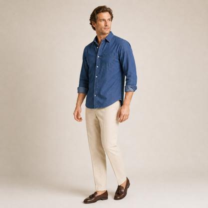 Casual Cotton Shirt Men Summer