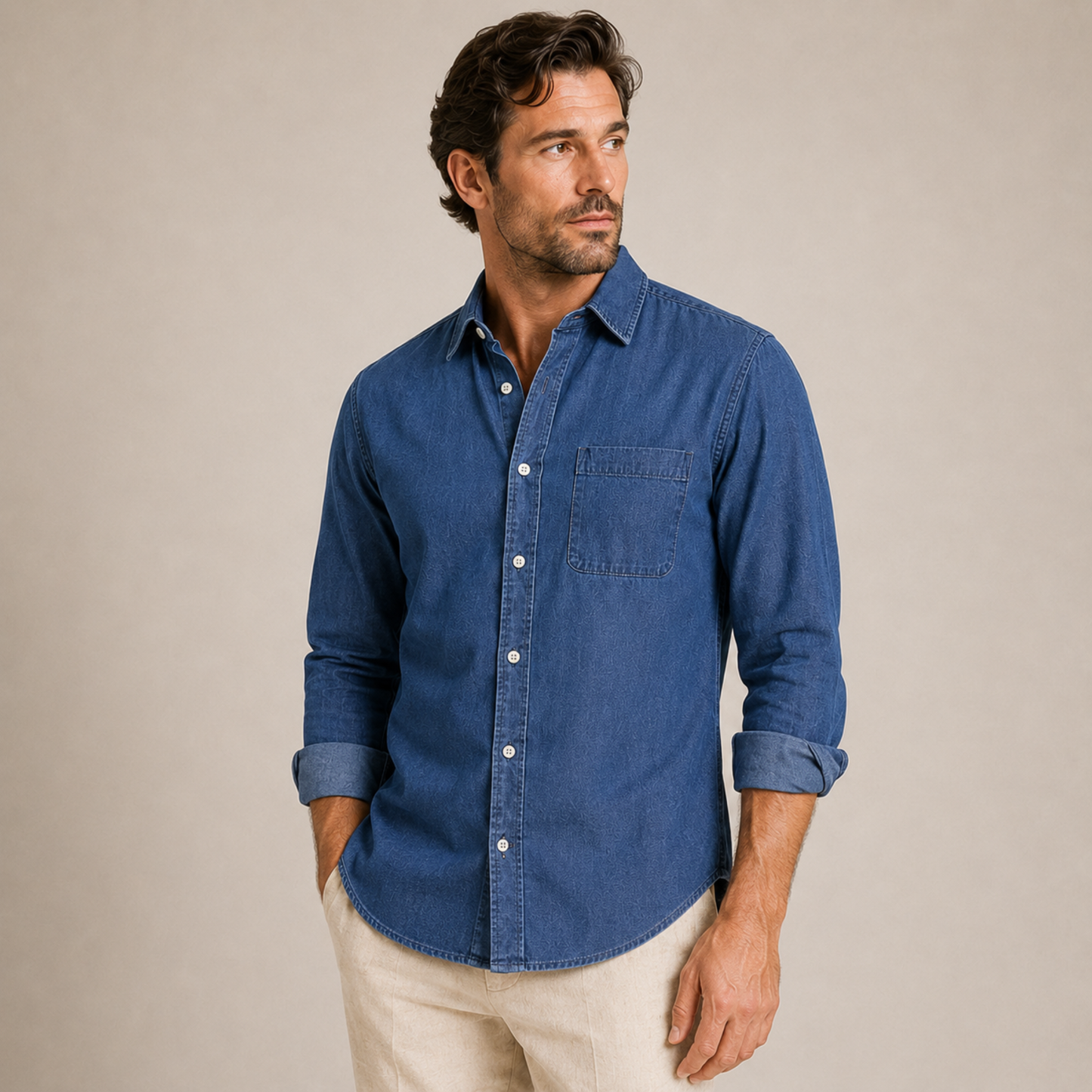 Casual Cotton Shirt Men Summer
