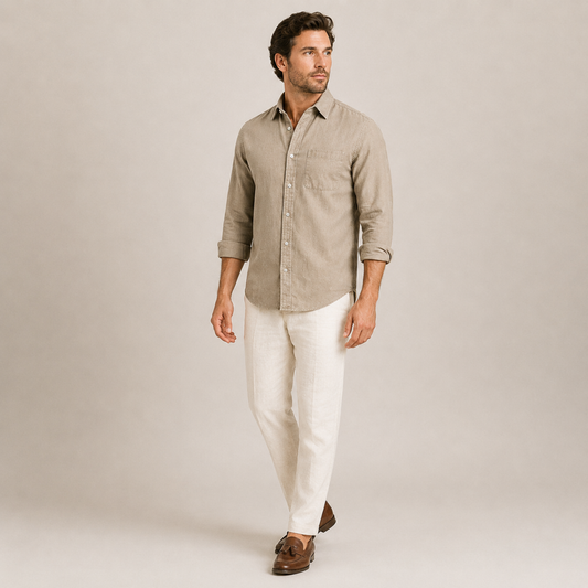 Casual Cotton Shirt Men Summer